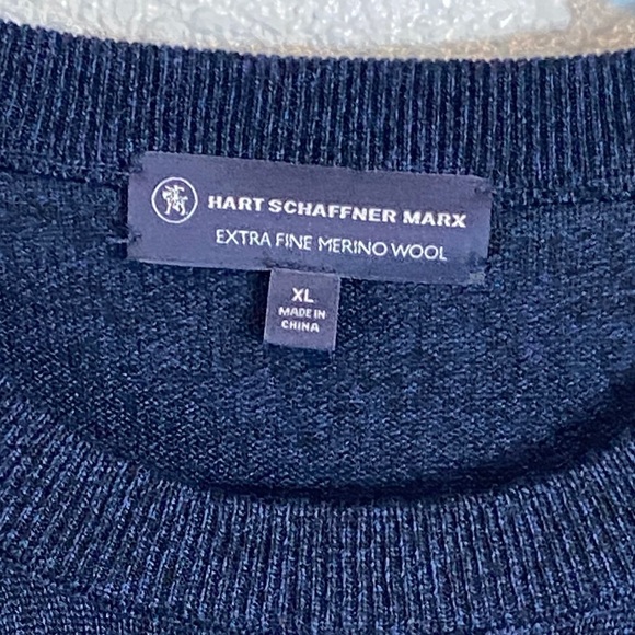 Hart Schaffner Marx Men's Navy Crewneck Sweater - Picture 2 of 6